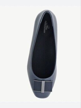 Ros Hommerson Twilight Black Patent Ribbon Bow Slip-On Flat